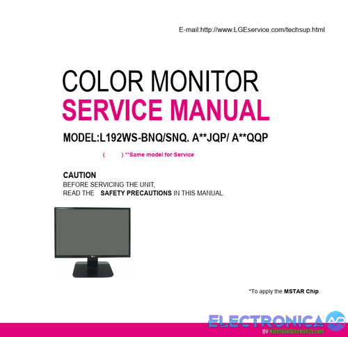 Más información sobre "Monitor LG  L192WS-BN/BNQ/SNQ - Service Manual"