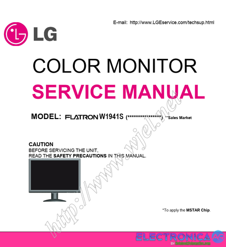 Más información sobre "Monitor LG Flatron W1941S - Service Manual"