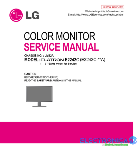 Más información sobre "MONITOR LG FLATRON E2242C-BNA  LM12A -Manual de Servicio + bios"