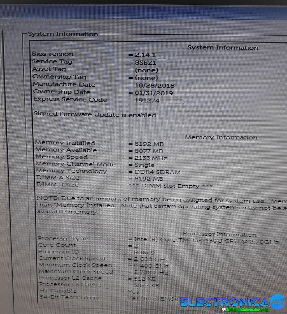 DELL Inspiron 15 3567 ORY2Y1 15341-1 BIOS