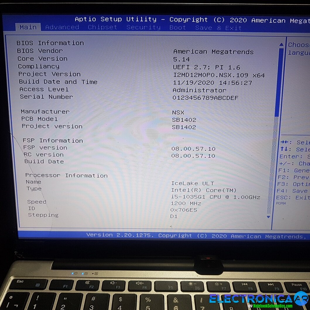 NSX 14 Intel Core 5 1035G1 In-SNKA1M_VD2 BIOS