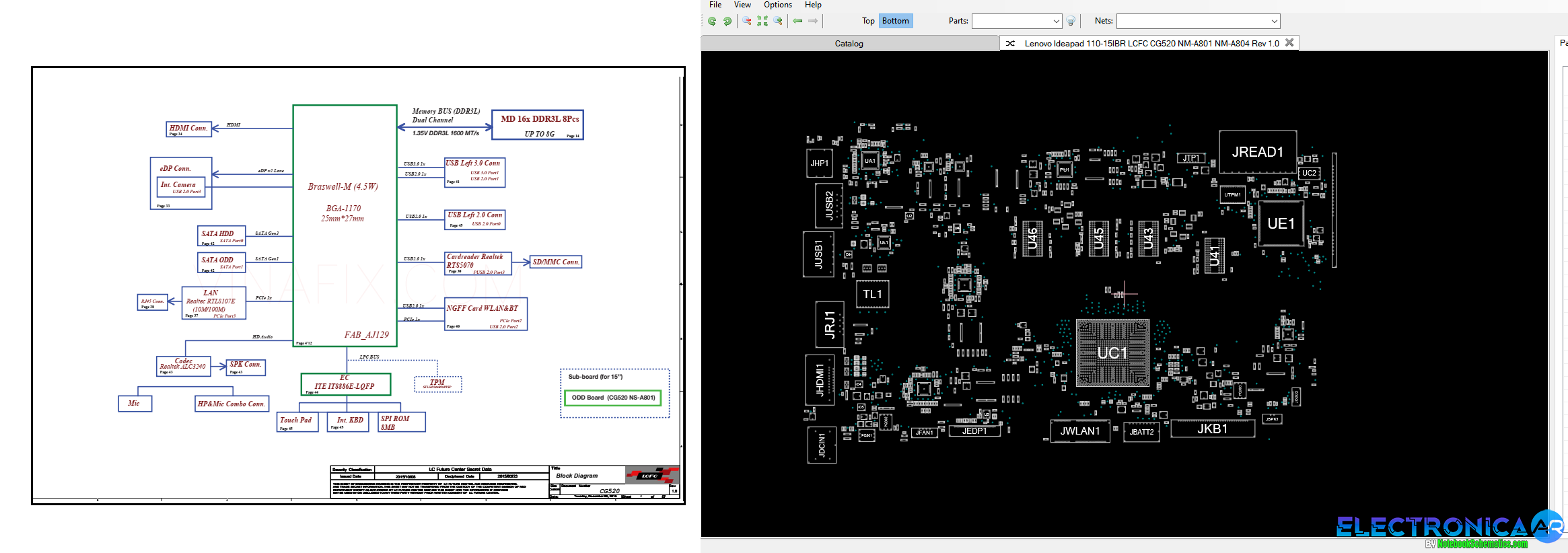 Lenovo Ideapad 110-15IBR LCFC CG520 NM-A801 NM-A804 Schematic + Boardview