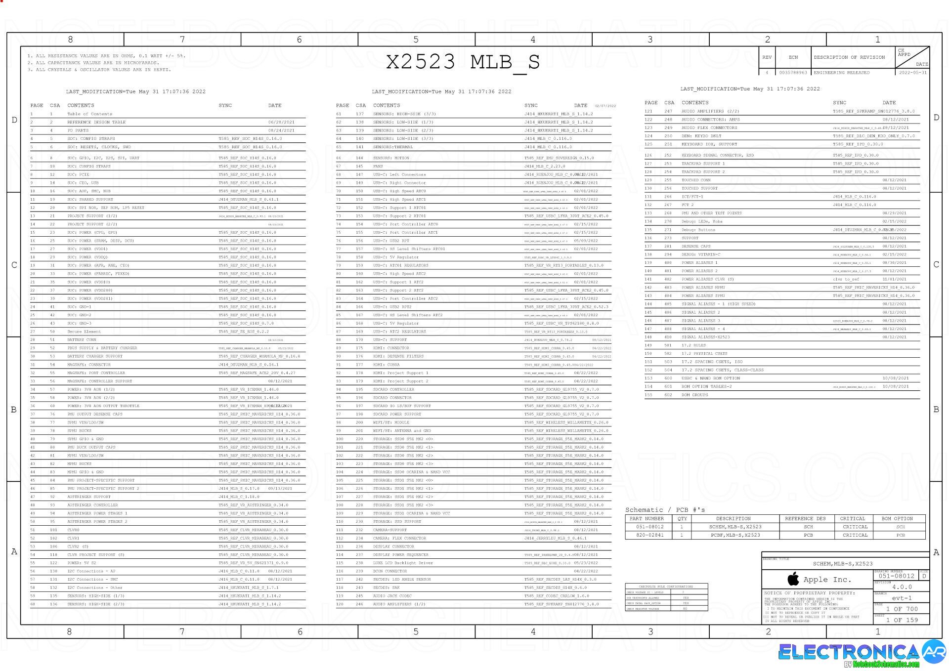 MacBook Pro 14" A2779 M2 Pro Schematic - 820-02841 Schematic