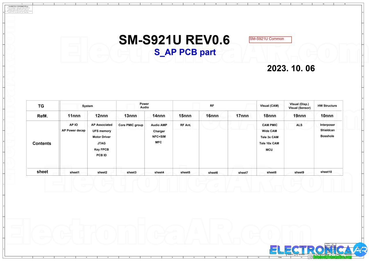 Samsung Galaxy S24 Schematic - Sm-S921u Schematic