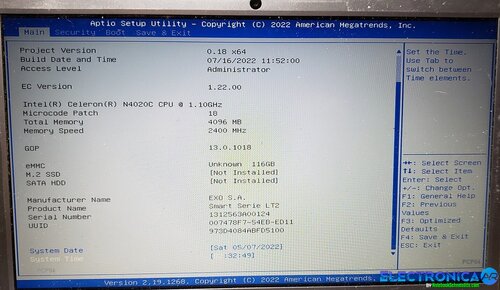 Más información sobre "EXO SMART LT2 T38 SKU 6953 B000GL25_MB_V101 BIOS+EC"